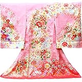 【お宮参り着物】 【ピンク地系 毬に花柄】 女の子 正絹 友禅 刺繍【風呂敷プレゼント/ギフト対応】