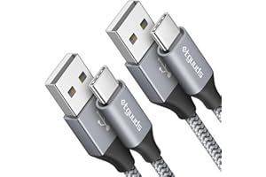 USB Type C ケーブル【2m 2本】急速充電 QC3.0 タイプc ケーブル 高速データ転送 cタイプ 高耐久ナイロン Galaxy S10 S9 A20 A21 Note、Xperia、FireHD8 10 Plus FireMax11、Switch、Xiaomi, その他Android USB-C機器対応