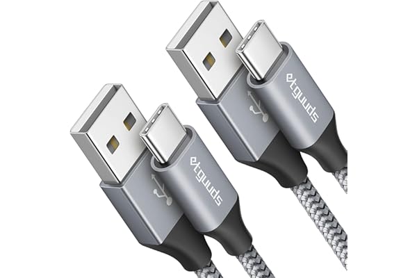 USB Type C ケーブル【2m 2本】急速充電 QC3.0 タイプc ケーブル 高速データ転送 cタイプ 高耐久ナイロン Galaxy S10 S9 A20 A21 Note、Xperia、FireHD8 10 Plus FireMax11、Switch、Xiaomi, その他Android USB-C機器対応