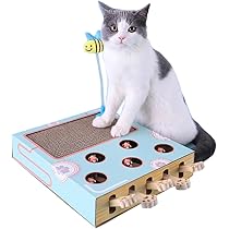 Amazon.co.jp: 猫もぐらたたきBOX 爪とぎ付 猫じゃらし付 多機能