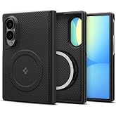 Spigen 【Samsung 公式認定】 Galaxy Z Fold8 ケース エアスキン・アラミド・マグフィット(ブラック) | ヒンジ保護, Magsafe対応, アラミド繊維製(600D), 薄型, 傷防止, 指紋防止, おしゃれ, 耐衝撃,