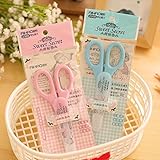 katoot @ 6個Kawaii Small FreshプラスチックアートはさみwithセットESCOLARキュートユーティリティナイフOffice School Supplies Canetas