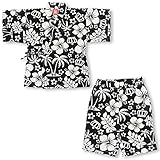 BABYDOLL（ベビードール） ハイビスカス柄甚平 じんべい-子供服 男の子 女の子 ベビー キッズ -0391K 140cm ブラック