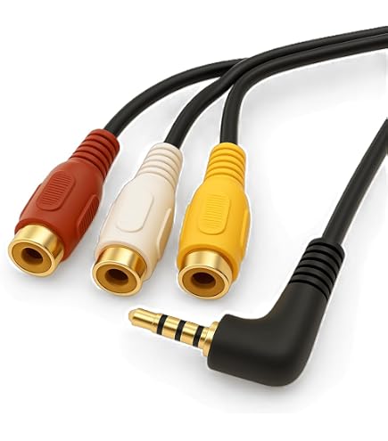 Amazon | 【カモン(COMON)製】3.5mmステレオ(4極/メス)⇔RCA(黄/赤/白