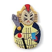美術逸品　　家紋入り七福神 尾九 刺青画 七福神 布袋さま 双龍 笑門来福 A3サイズ フレーム