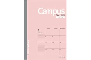 コクヨ 手帳 2026 キャンパスダイアリー マンスリー ブロック スタンダード A5 ピンク ニ-CMP-A5-26 2025年 12月始まり