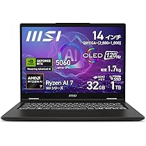 MSI ゲーミングノート Corei7, RTX3050Ti,144Hz Amazon.co.jp: 【14インチ小型・軽量1.7kg】【Core i7 & RTX4050
