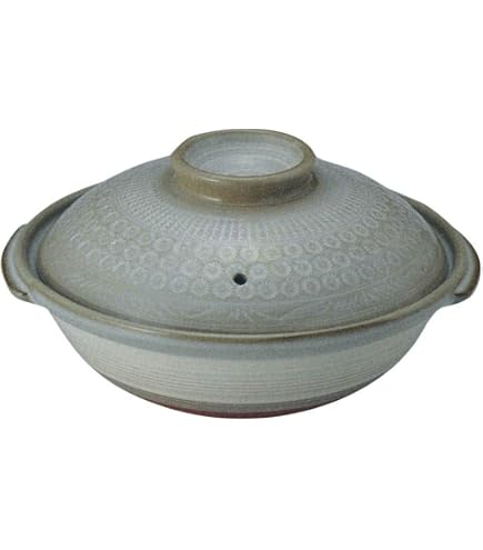 Amazon｜銀峰 花三島 土鍋 11号 5-6人用 鍋 直火可 万古焼｜土鍋