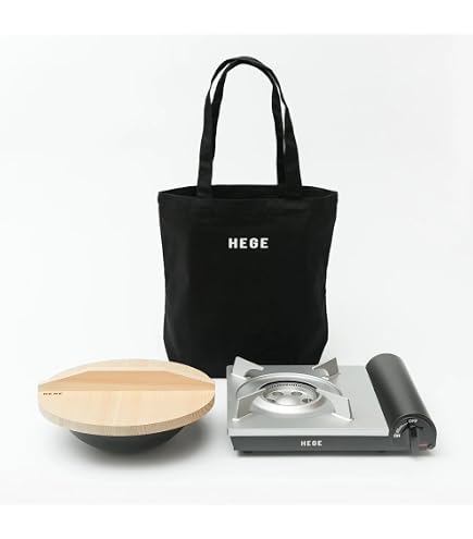 HEGE （ヘゲ）　直火鍋　25センチ Amazon | HEGE（ヘゲ）φ250直火鍋1.0 グレー 木蓋付き+ カセットこんろ