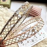 BIANHUAN カチューシャ リボン 2点セット ヘアアクセサリー シンプル ヘッドアクセ 結婚式 パーティ 夜会巻き 二次会 (1)