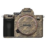 に適合する Sony Alpha 7 IV/A7M4/A7IV用傷防止カメラカバースキンステッカーカメラプロテクターフィルムスキン(ウェーブゴールド)