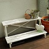 サイダーハウス 2WAY フラワースタンド (2段⇔1段) ワイドタイプ 幅80cm ウォッシュホワイト JSFS2-800WH