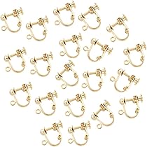 ジュエリーショップエム］イヤリング金具 玉ブラ ネジバネ カン付き