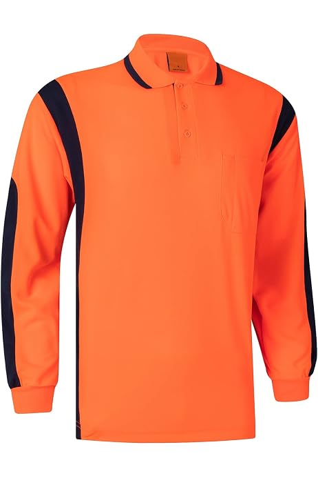 Z&Q LABOR High Visibility Long Sleeve Work Shirts With Hood - 3 Pack, UPF 50+, Fluorescent Colors