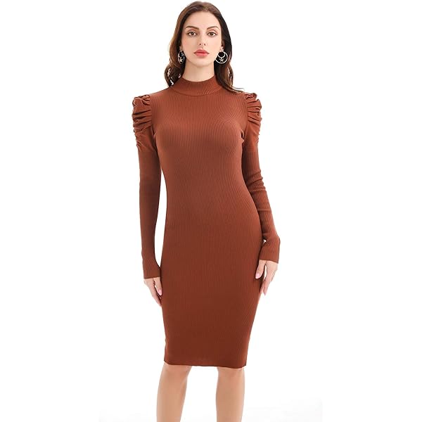 Sweater Dress A Line Mock Neck Fit And Flare Dress AMELIA MOCK NECK RIBBED SWEATER  DRESS-BLACK  Joanie And Burt Midi Length Knit Dress Long Sleeve Sweater  Dress
