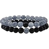 LIUANAN 2pcs/Set His/Hers Couples Bracelets Girlfriend Boyfriend Stretch Bracelets