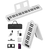 折りたたみ式61鍵盤電子ピアノ Amazon | 電子ピアノ 61鍵盤 折り畳み 初心者 練習用 軽量