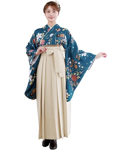 Amazon.co.jp: 卒業袴 二尺袖着物 バイカラー袴 レースフリル 3点 