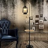 AMOS ヴィンテージノスタルジックフロアランプヨーロッパ創造的なカフェ錬鉄製のランタン灯油ランプ ( 色 : B )