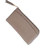 [BLUE SINCERE] ブルーシンシア 本革 長財布 レディース RFID スキミング防止 YKK L字ファスナー タッセル付き 財布 お札入れ 小銭入れ付き / SW3 (グレージュ)