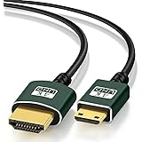 Thsucords 細柔らかい & 薄型 ミニ HDMI to HDMI ケーブル 1M. ウルトラスリム & フレキシブル Mini HDMI ケーブル 3D/4K@60Hz/18gbps/2160P/1080P 適格請求書発行可