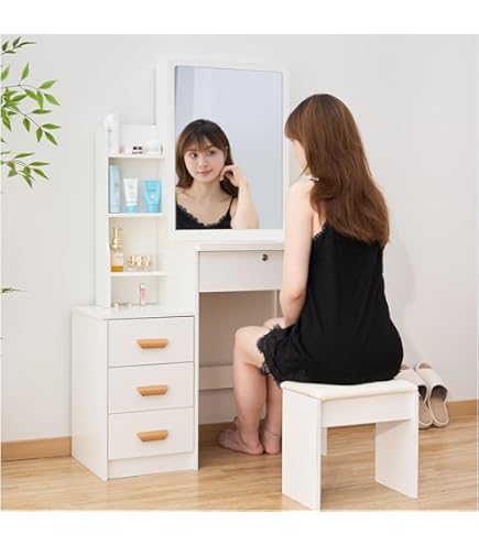 Amazon｜VEEZHA ドレッサー 化粧台 鏡台 化妆台 化粧テーブル｜鏡台