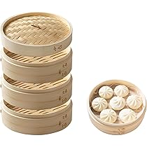 Amazon｜Vrapnudc せいろ蒸し器 竹セイロ 中華 竹セイロ蒸篭
