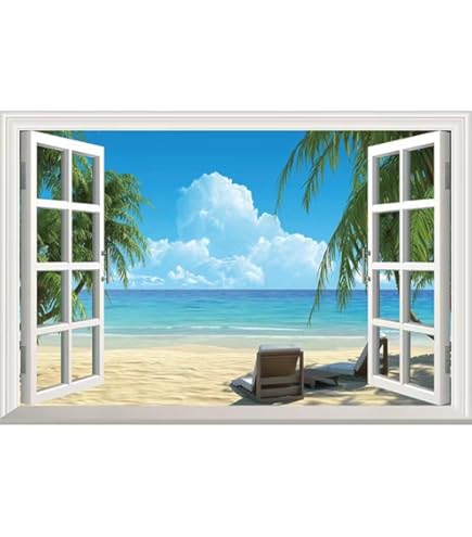 Amazon.co.jp: HOTIYOK ウォールステッカー 窓 道 風景 偽窓ステッカー