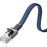 サンワサプライ(Sanwa Supply) LANケーブル CAT6A メッシュフラット メタルコネクタ 10Gbps/500MHz ギガビット イーサネットケーブル ツメ折れ防止 RJ45コネクタ (5m) ブルー KB-FL6AME-05BL