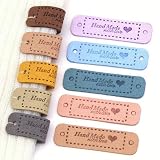 10個 ハンドメイド ラブラベル タグ 衣類用 ハンドメイド PUレザー ラベル DIY 帽子 バッグ ソーイングタグ ガーメントアクセサリー (I)