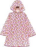 (キッズアップテンポ)kid's up tempo 男の子 女の子 レインポンチョ【qab9027】M（90-110cm） ピンク（さんかく）