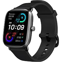 Amazfit GTS 2 Mini Smartwatches 7 Days Battery Life Blood-oxygen  Measurement Heart Rate Monitoring Sleep and Stress Tracking 70+ Sports  Modes and 50+ Watch Faces Always-on 1.55'' AMOLED 5 ATM Waterproof (Black) :