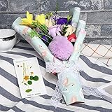 Moobom　インスタ LED光るバラ ガーランド 飾り インテリア 花束 ソープフラワー 石鹸花 造花 贈り物 お祝い　枯れない花 (紫)