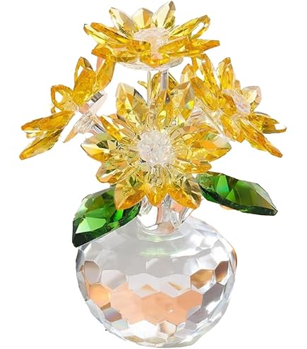 Amazon.co.jp: K9 クリスタル イエロー 蓮の花 ハス クリスタル