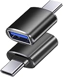 USB Type C to USB 3.0 変換アダプタ Type cアダプタ 56Kレジス 高速転送 OTG機能 新しいMacBook Pro、MacBook、Chromebook Pixel、Nexus 6P、Nexus 5X、OnePlus 2に対応 USB C変換コネク (2個セット 黒)