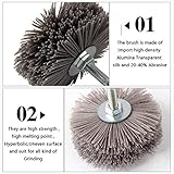 ナイロンホイールブラシ1ピース砥線研削花頭砥木工研磨ブラシベンチグラインダー用木材家具-Brown 320