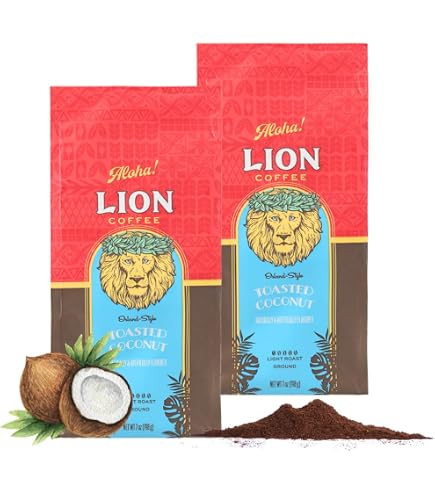 Amazon.co.jp: Lion Coffee, Toasted Coconut, Powder, 7 oz (198 g