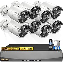 防犯カメラセット 8台 2TB 4K 800万画素　屋外 Amazon.co.jp: 【4K800万画素録画機・AI人体検知】 OOSSXX 防犯カメラ