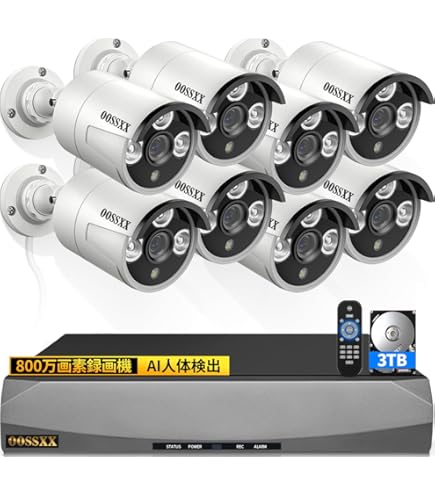 Amazon.co.jp: 【投光威嚇・双方向通話・130°超広角】OHWOAI POE防犯