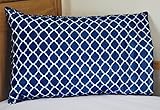 Navy Toddler Pillowcase Cute Quatrefoil (Lattice) Design 14x21 Great for Travel too! by AB Lifestyle