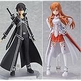 ソードアート・オンライン キリト&アスナ アクションフィギュア 15cm キリト和人 figma アスナ figma PVCアクション コレクションモデルセット (マルチカラー)