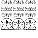 アイアンミニフェンス リーフ 幅47cm×高さ25.5cm ブラック 10枚セット SS-IPN-7238TG-10P-BLK