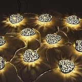 Excelvan Golden Metal Heart String Light (with 30 LEDS 10.5 Feet Automatic Cycling Timer Decoration 