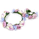 花かんむり 花冠 花かんむり ヘッドドレス 髪飾り コサージュ リストレット付2点セット ドレス花冠 fhkanset08pe