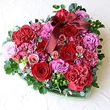フラワー ギフトお礼 感謝 アレンジメント 感謝の気持ちを込めて 季節のお花を使った生花 ハート フラワーケーキ アレンジメント Thank you ピック付
