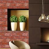 HaokHome 131202 現代のフェイクストーンテクスチャ壁紙赤レンガ3Dルームキッチンの装飾53cm×10m(並行輸入品)