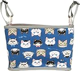 Pouche(ポーチェ) ストローラーオーガナイザー ししゅう調ネコ柄 (ブルー)