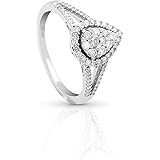 Femme Luxe Cygnus Diamond Statement Ring for Women, 0.50 Carat Diamonds (Color: G-H, Clarity: I2), 14K White Gold, SGL Lab Ce