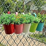 ANPI ハンギングフラワーポット　植木鉢　鉄製　壁掛け フック付き 吊り下げ ハンギング　カラフル　フラワーポット　ランター　植物ホルダー　屋内　庭園　飾り　鉢植え 10鉢入り ボールプランター ハ