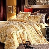 1 のから送るのモダンな高級寝具部分セットデザイナーベッドリネンクリスマスゴールド羽毛布団寝具綿のシーツキングサイズ品質 4 PC をカバーしています。
